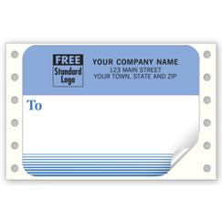 Mailing Labels, Continuous, White w/ Blue Address Area