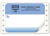Mailing Labels, Continuous, White w/ Blue Address Area