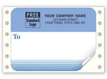 Mailing Labels, Continuous, White w/ Blue Address Area