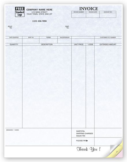 Invoices, Laser, Parchment