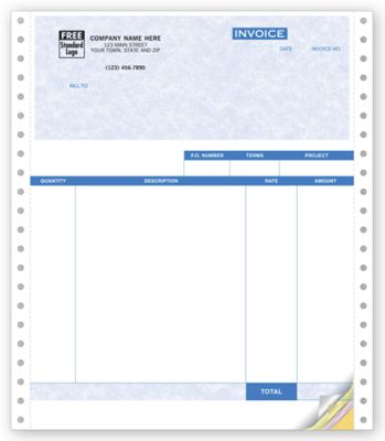 Service Invoices, Continuous, Parchment - Quickbooks Compatible 13050G