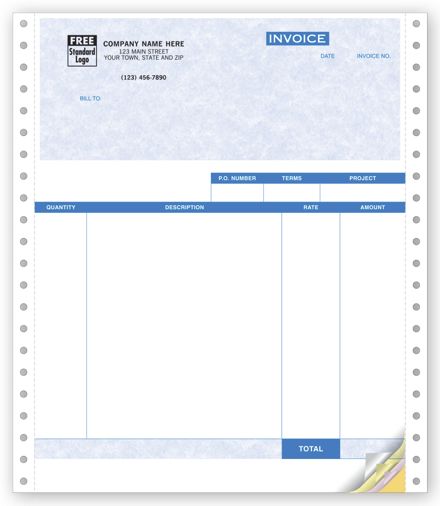 Service Invoices, Continuous, Parchment