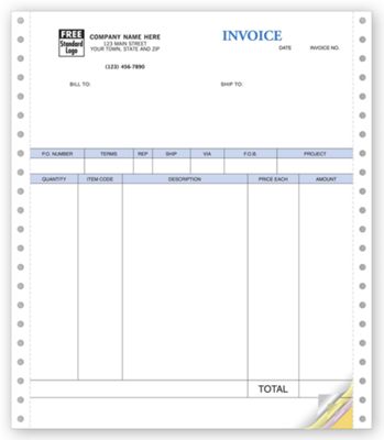 Product Invoices, Continuous, Classic - Quickbooks Compatible 13051A