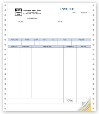 Product Invoices, Continuous, Classic - Quickbooks Compatible 13051B