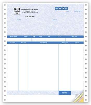 Product Invoices, Continuous, Parchment, Packing List - Quickbooks Compatible 13051BG