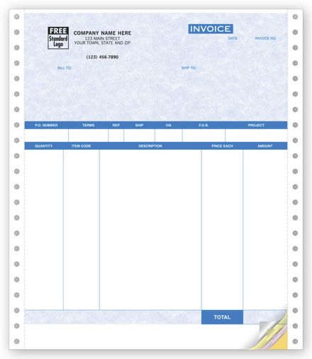 Product Invoices, Continuous, Parchment, Packing List
