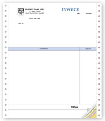 Invoices, Professional, Continuous, Classic 13052
