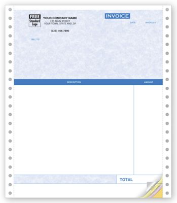 Continuous Professional Invoice Parchment - Quickbooks Compatible 13052G