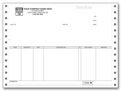 9 1/2 x 7 Invoice 13062