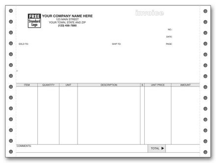 9 1/2 x 7 Invoice
