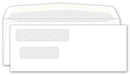 Double Window Envelope 3 9/16 X 8 7/8, Gummed Seal