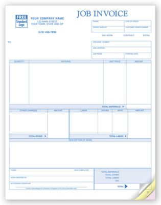 Job Invoices, Laser - Form Magic Compatible 13123
