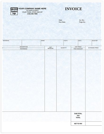Laser Service Invoice Parchment