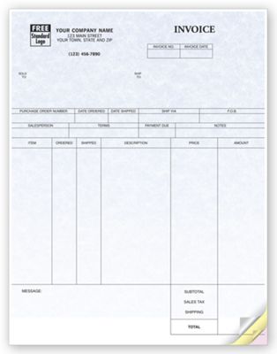 Inventory Invoices, Laser, Parchment 13187G