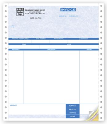 Service Invoices, Continuous, Parchment 13189G