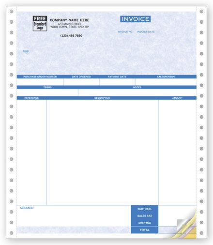 Service Invoices, Continuous, Parchment