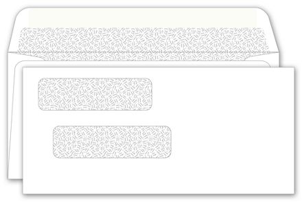 Double Window Envelope 3 9/16 X 8 7/8, Gummed Seal