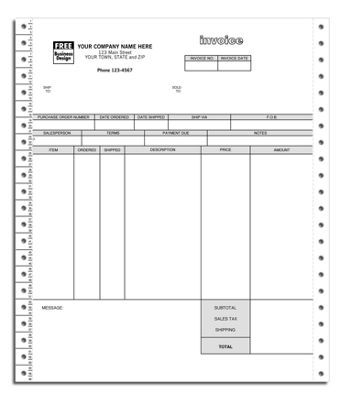 Continuous Invoice with Packing List/Label 13226