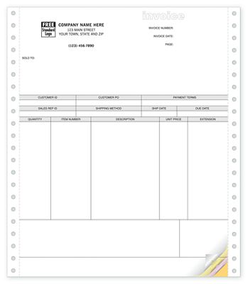 Product Invoices, Continuous, Classic 13340
