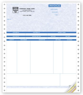 Product Invoices, Continuous, Parchment - Sage 50 Peachtree Compatible 13340G