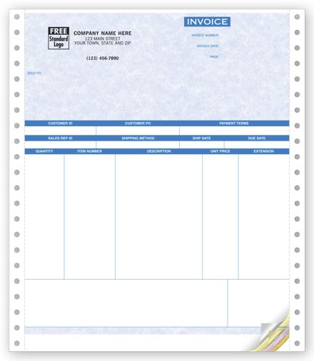 Product Invoices, Continuous, Parchment