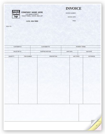 Product Invoices, Laser, Parchment