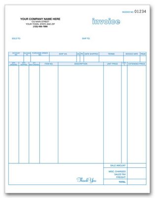Classic Laser and Inkjet Invoice 13443