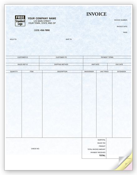 Product Invoices, Laser, Parchment