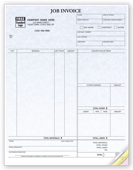 Job Invoices, Laser, Parchment