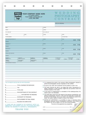 Wedding Photography Contract - 8 1/2 x 11 - Sets 136