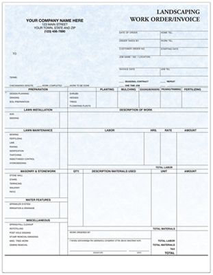 Laser Landscaping Work Order Parchment 13633G