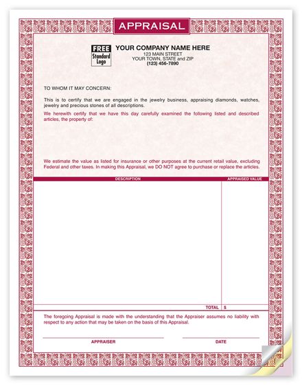 Laser Appraisal Form Parchment