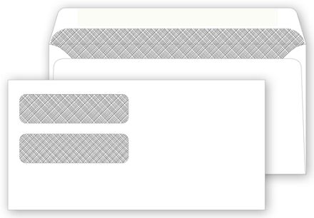 Double Window Confidential Envelope 8-7/8 x 4-1/2