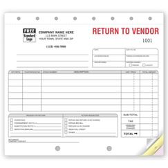 Return to Vendor Forms Sets