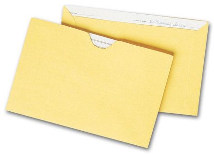 Straight Tab Card File Pocket, 4 1/8 x 6 1/8, Buff