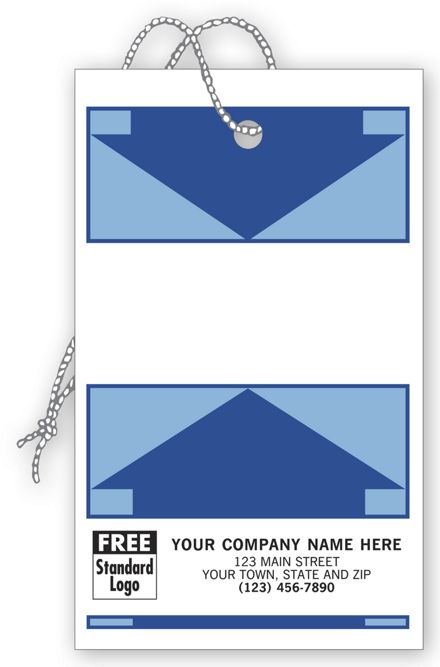 Weatherproof Price Tags, White w/Blue Arrow Design