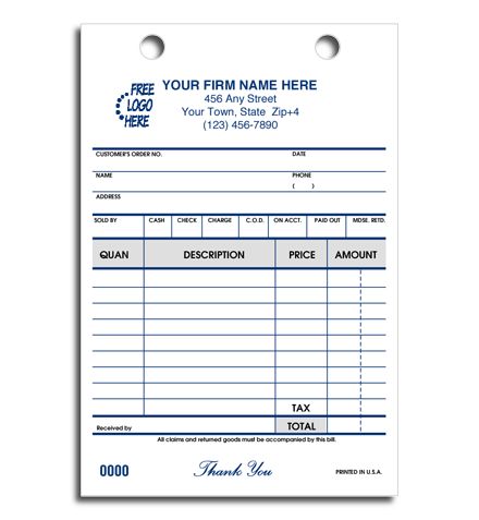 Register Forms, Cash & Carry