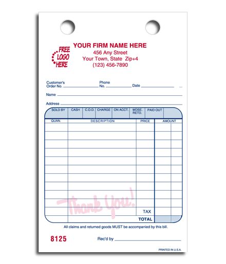 Register Forms, Cash & Carry