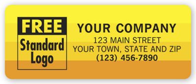 Advertising Labels, Yellow with Orange Sunset Shaded 1501