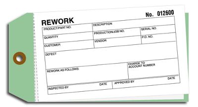 Material Control Tags - Rework 15019