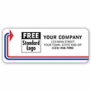 Advertising Labels, White with Red/Blue Arrows 1502