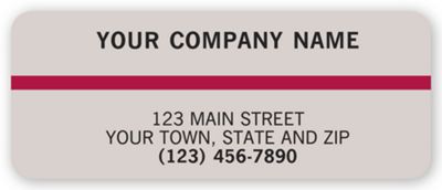 Advertising Labels, Gray with Maroon Stripe 1503