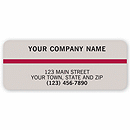 Advertising Labels, Gray with Maroon Stripe 1503