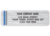 Advertising Labels, Chrome Poly with Blue/Gray Stripes
