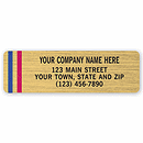 Advertising Labels, Gold Poly Film with Red/Blue Stripes 1509