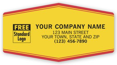 Tuff Shield Service Labels, Laminated , Yellow with Red 1511