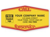 Call For Service, Tuff Shield Labels, Yellow with Red