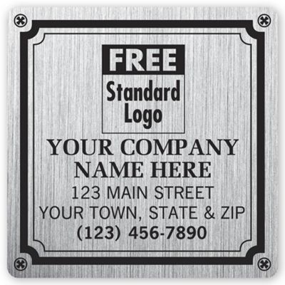 Weatherproof Plate Label, Brushed Silver Poly, 3 X 3 1520