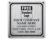 Weatherproof Plate Label, Brushed Silver Poly, 3 X 3