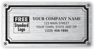 Weatherproof Plate Label, Brushed Silver Poly, 4 X 2 1521